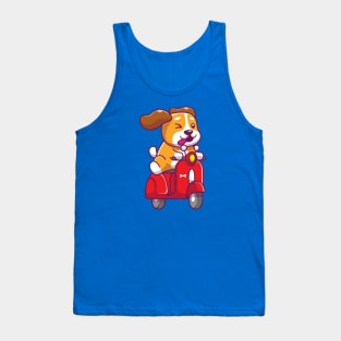 Cute dog ridding scooter Tank Top